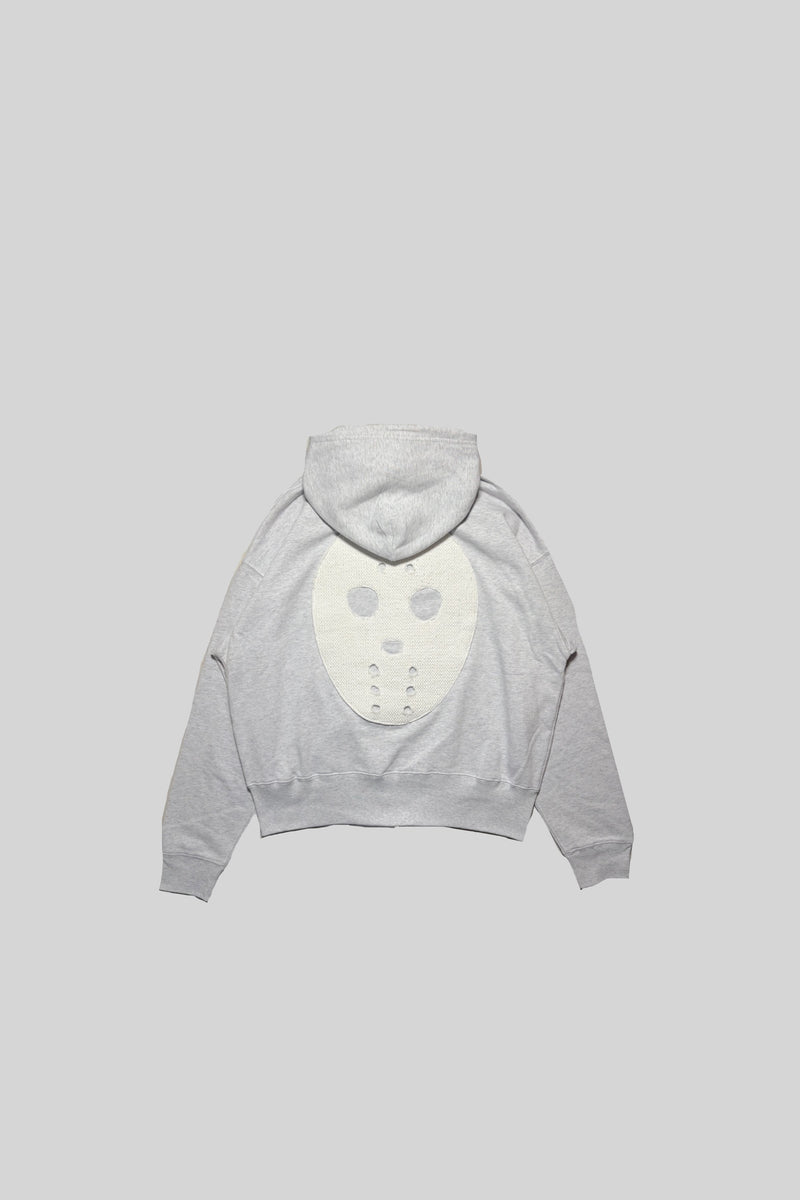 KSupreme ボーダージップアップパーカー グレーホワイトカナダ製 M MASK