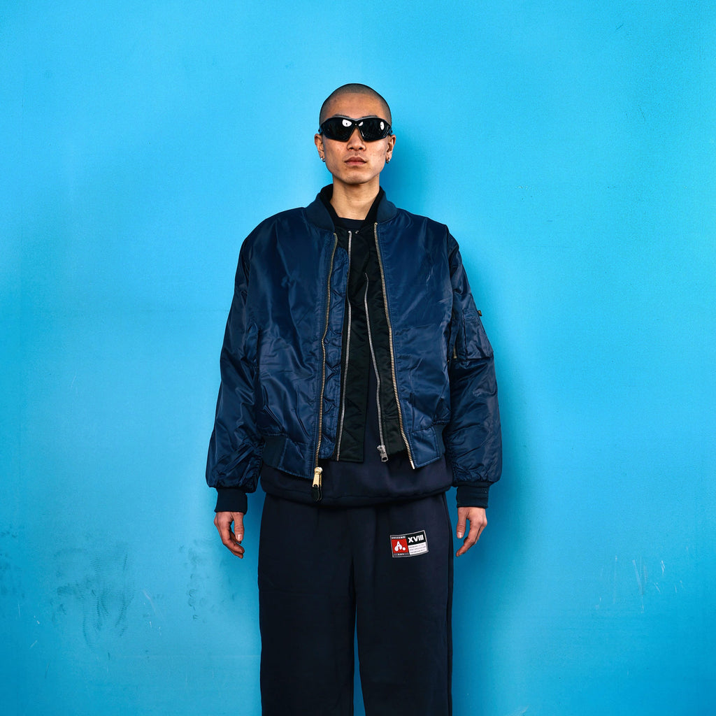 REMAKE FAKE LAYERED MA-1 JACKET(NAVY)