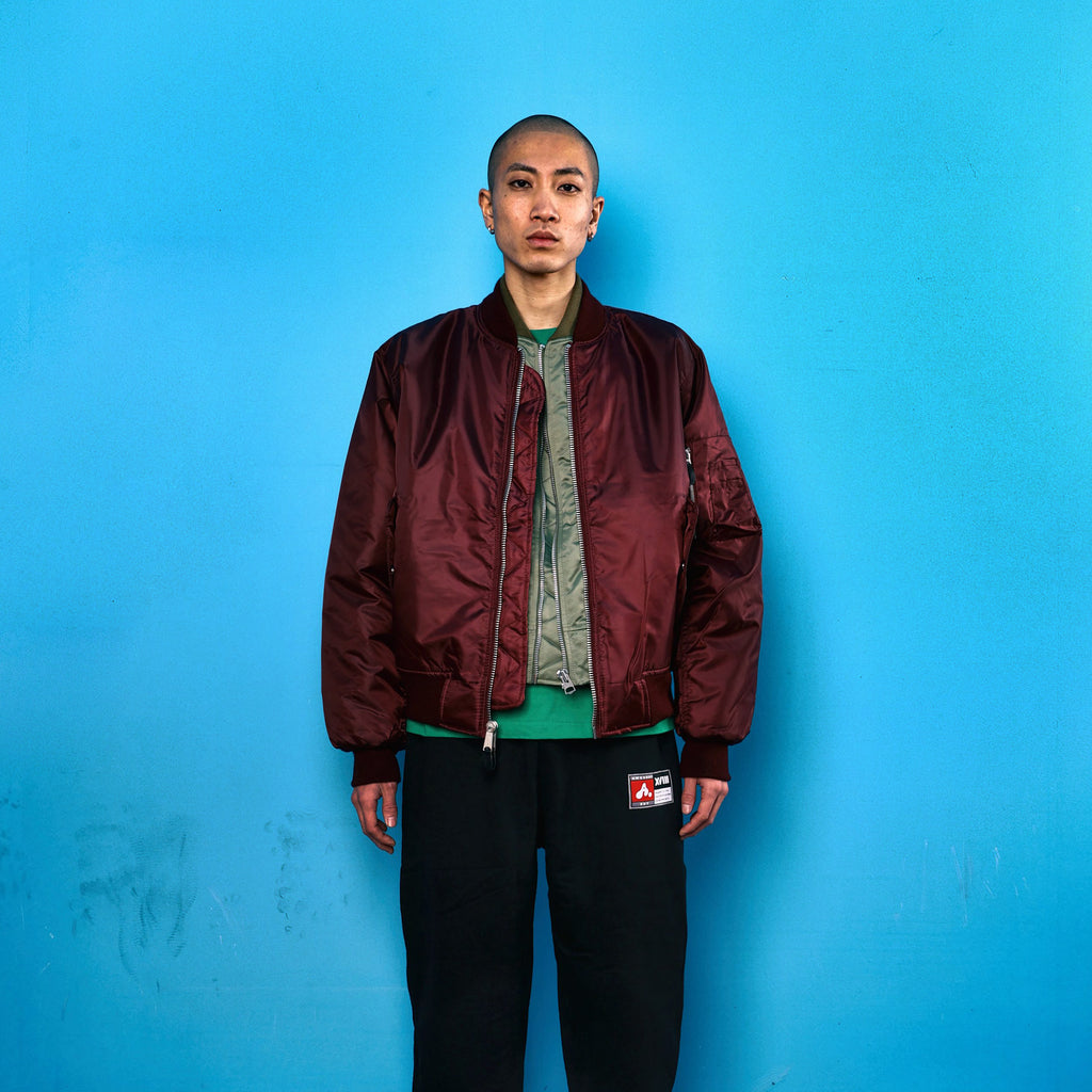 REMAKE FAKE LAYERED MA-1 JACKET(WINE)